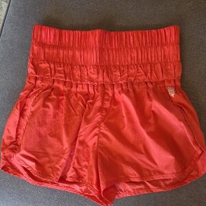 Free People Red High-Waist Athletic Shorts